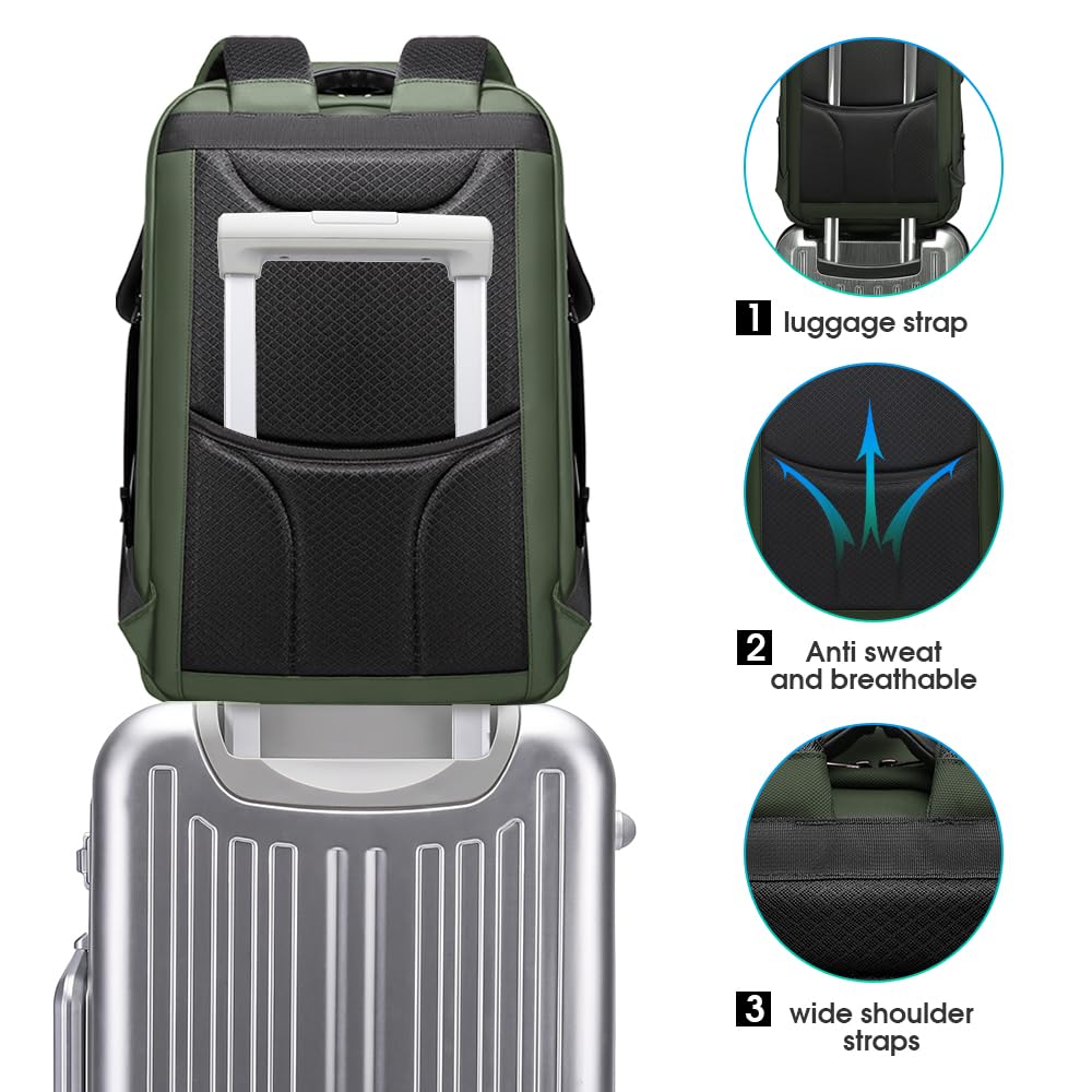 BANGE Anti-Theft Backpack,Tech Backpacks, 17 Inch Laptop Backpack with USB3.0 Charging Port, Mens Travel Backpack for Men and Women…