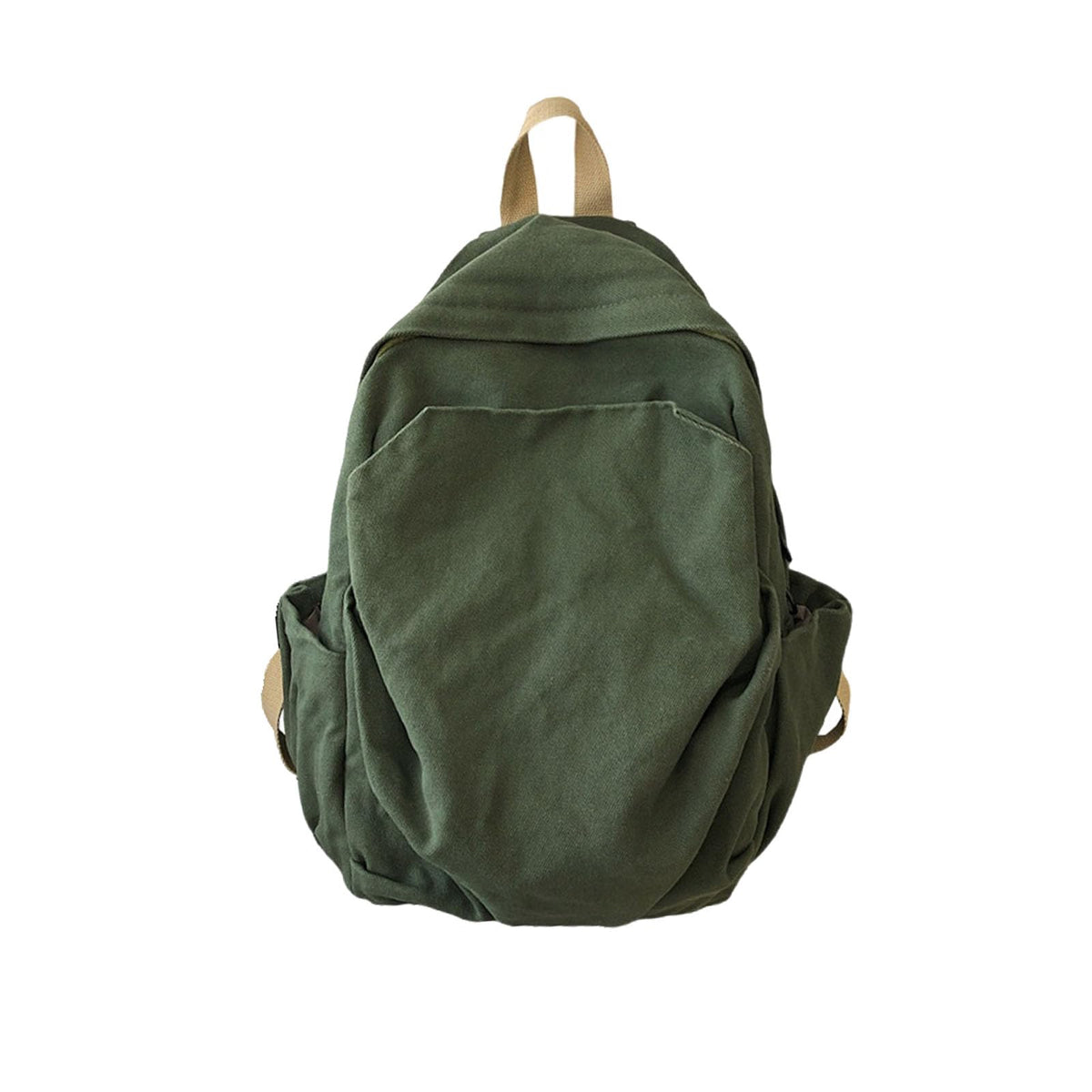 CBDAO Women's canvas bag, men's and women's large capacity leisure backpack, men's and women's travel backpack (Green,One Size)