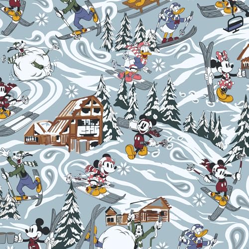 Vera Bradley Women's Disney Premium Cotton Miramar Weekender Travel Bag, Ski Weekend Mickey and Friends, One Size