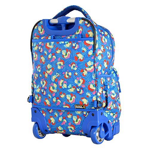 Olympia U.S.A. Melody 19" Rolling Backpack, Blue Flower