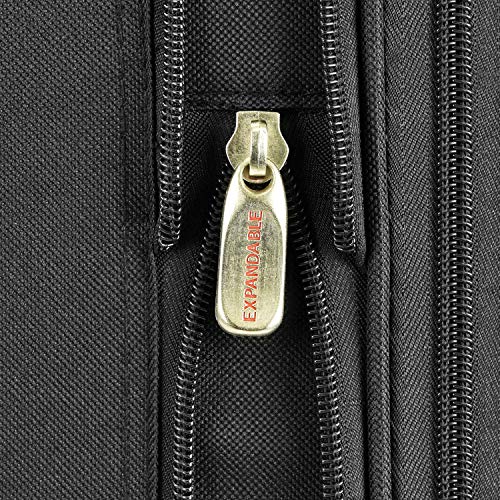 U.S. Traveler New Yorker Lightweight Expandable Rolling Luggage, Black, 3-Piece Set