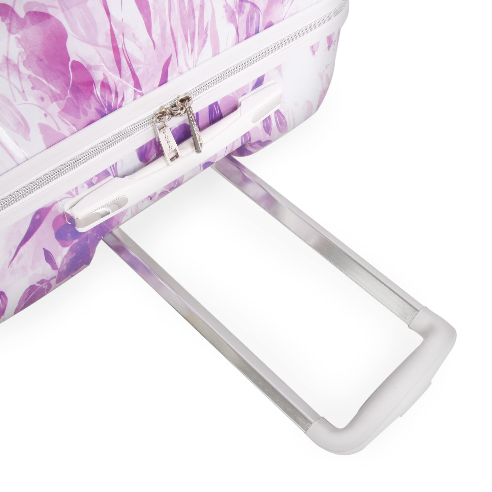 BEBE Women's Alisa Spinner Suitcase, Purple Floral, 3pc Set