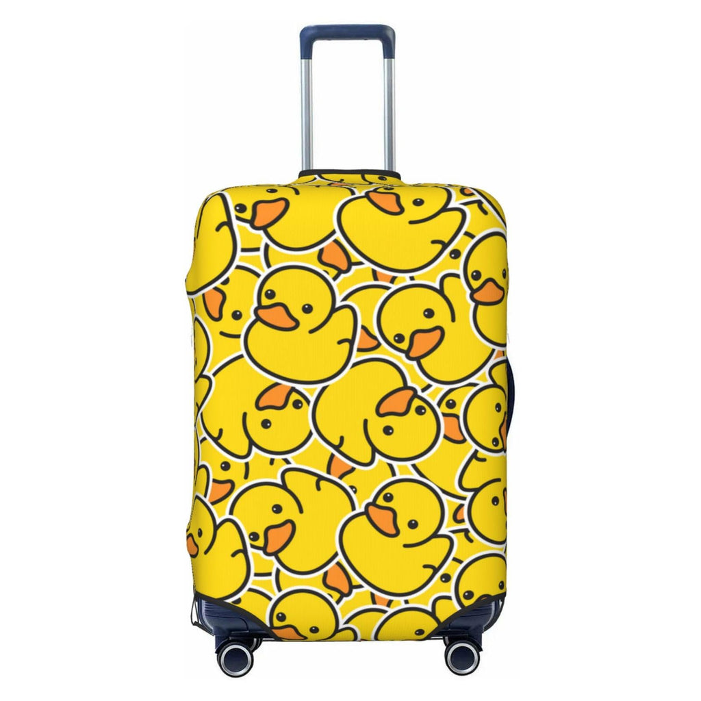 Lukbfall Cute Rubber Ducks Luggage Suitcase Covers Elastic Washable Yellow Cartoon Ducky Luggage Protector Travel Suitcase Protective Cover For Kid And Adult, S (Fit 18-21 Inch Luggage)