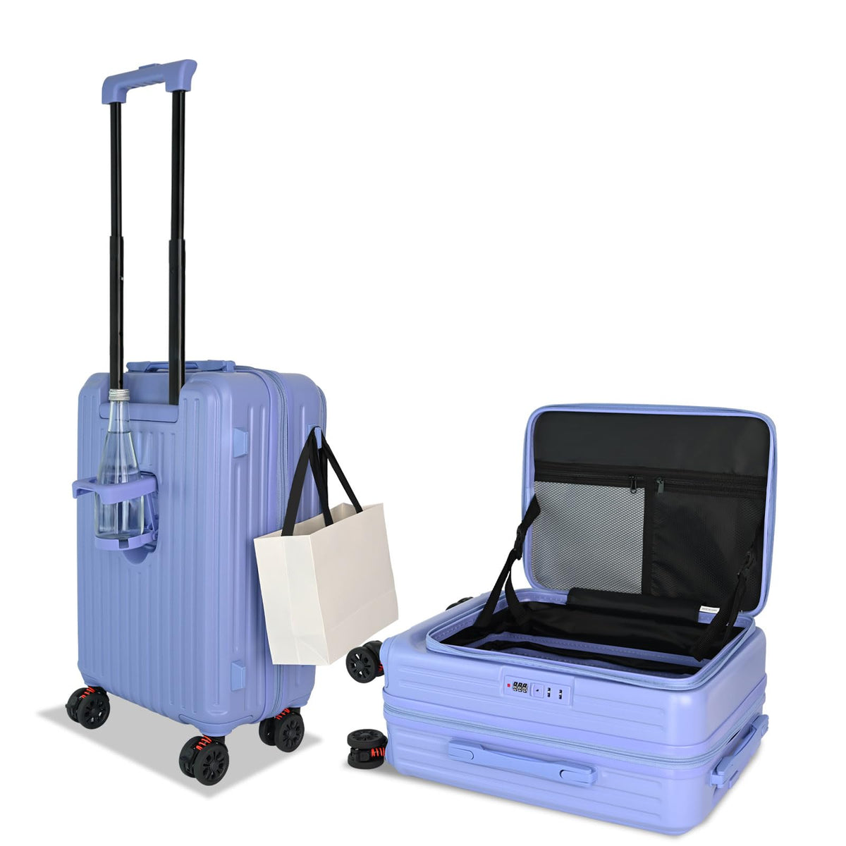 Maegragn Carry on Luggage Airline Approved, Carry on Suitcases with Wheels, Expandable Suitcase with YKK zipper, Top Open Design Luggage with Spinner wheels, Perfect for Gift, Blue Luggage.