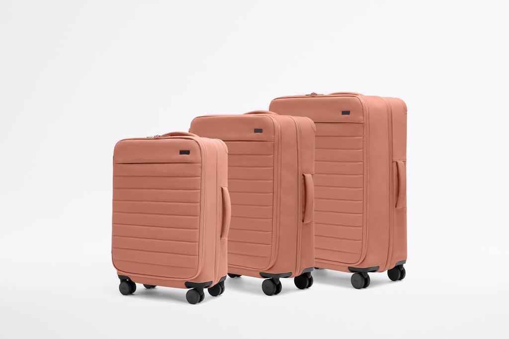 Away Softside Medium Checked Suitcase, 26 Inch Expandable Luggage For Men & Women, Durable Nylon Exterior, TSA Approved Lock, Ideal For Trips 1-2 Weeks, Jet Black