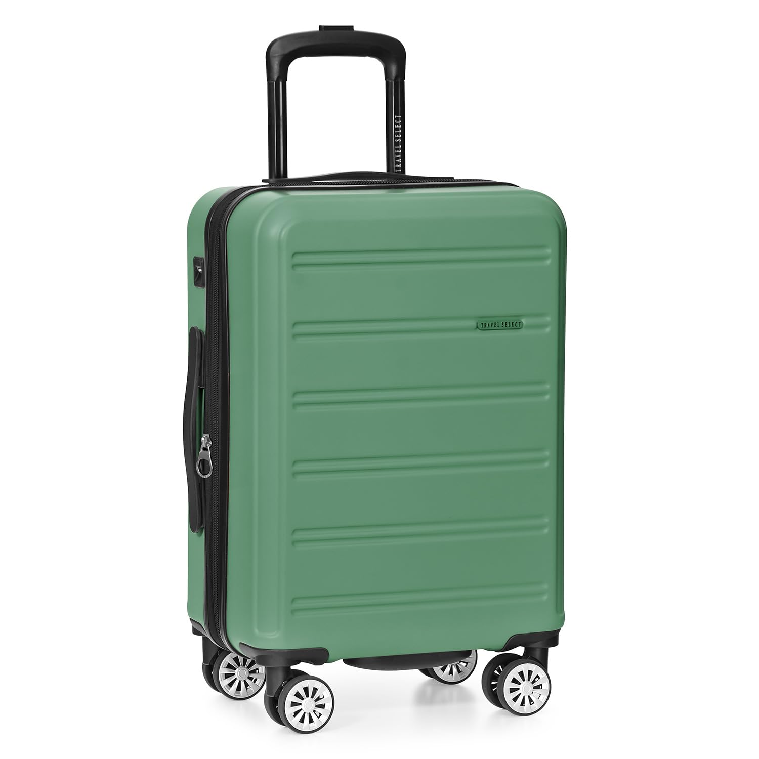 Travel Select Snowcreek Hardside Expandable Spinner Luggage w/USB Port, Green, 21-Inch Carry-on