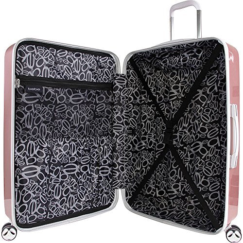BEBE Women's Luggage Stella 29" Hardside Check in Spinner, Telescoping Handles, Rose Gold, One Size