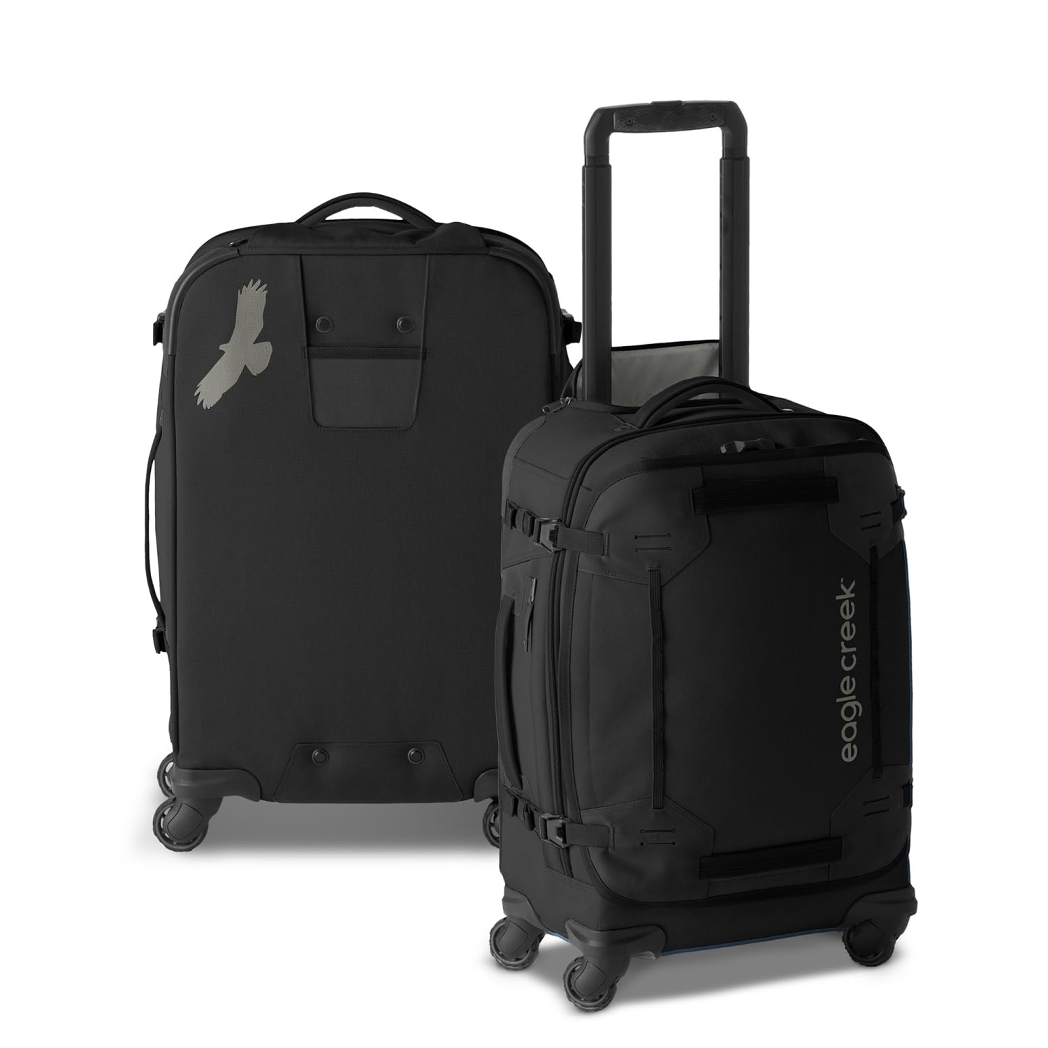 eagle creek Gear Warrior XE 4-Wheel Carry-On Luggage for Travel Essentials - Smooth Rolling Wheels - Lockable Zippers - Interior Laptop Sleeve - Black - 21.74”