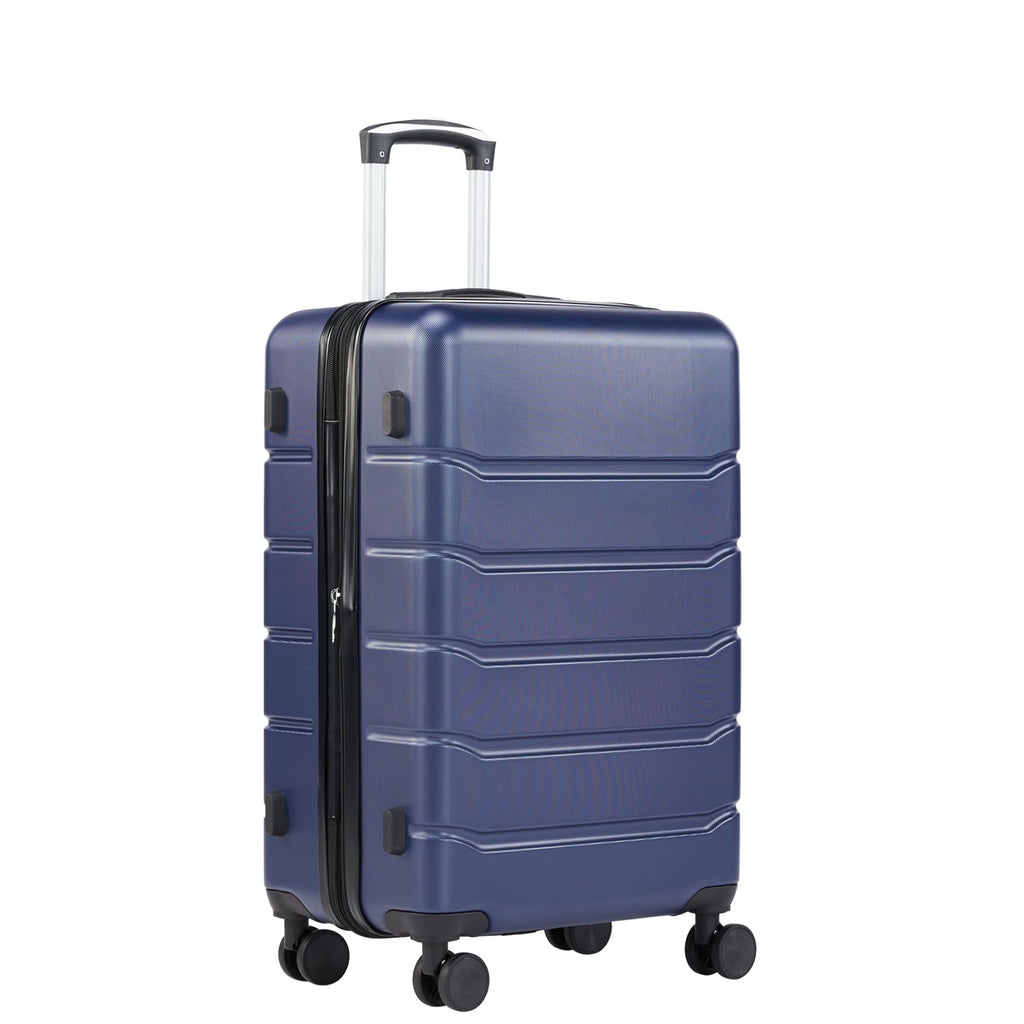 Sweetcrispy Carry on Luggage, Hard Shell ABS Suitcase with Double Spinner Wheels, Lightweight Expandable Rolling Suit Case with TSA Lock, 20 Inch Navy Blue