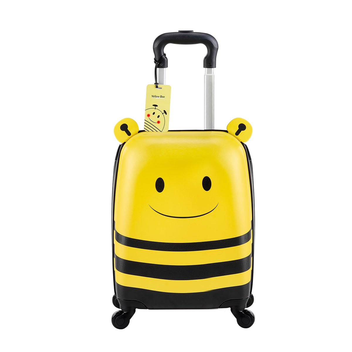 VEVOR Kids Luggage Set, 5 Piece, 18 Inch Hardside Rolling Wheels Suitcase with Backpack & U-shape Pillow, Bee Kids Carry on Luggage Set, Holiday Birthday Gift for Girls Boys, Airline Approved