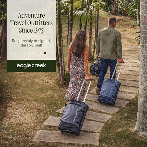 Eagle Creek Cargo Hauler XT Wheeled Duffel - Wheeled Backpack Duffel - Deployable Backpack Straps - Lockable U-Lid & Easy Access Compartment - 29" - Glacier Blue