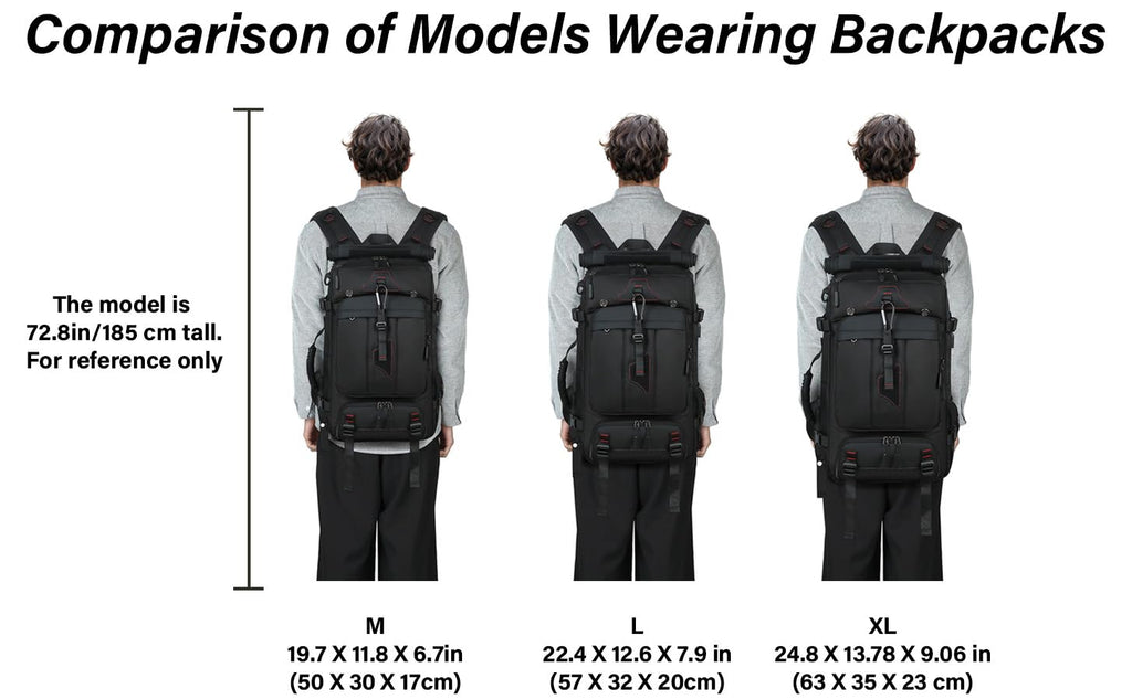 Mfinesun Travel Backpack for Men & Women, 60L Extra Large Backpack Durable Convertible Duffle Bag Fit for 18 Inch Laptop with Shoe Compartment, Wet Pocket