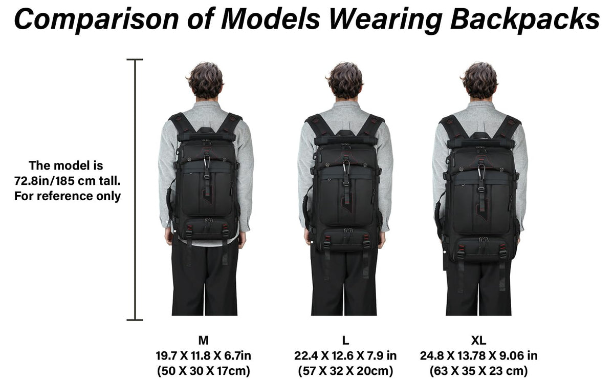 Mfinesun Travel Backpack for Men & Women, 60L Extra Large Backpack Durable Convertible Duffle Bag Fit for 18 Inch Laptop with Shoe Compartment, Wet Pocket