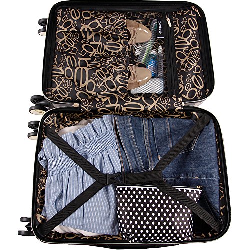 BEBE Women's Adriana 21" Hardside Carry-on Spinner Luggage,Telescoping Handles, Leopard, One Size