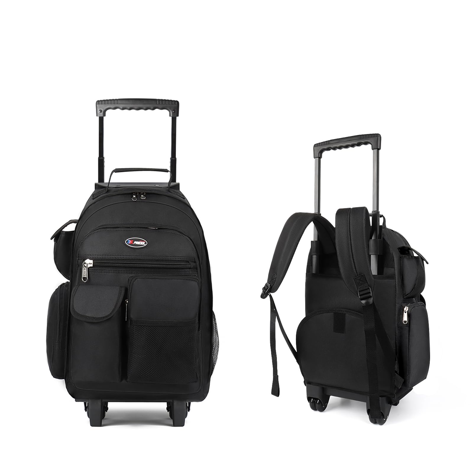 New York XPress 20'' Rolling Backpacks, 2 in 1 Travel Backpack for Man/Women,Backpack for Travel w/Wheels,Trolley Suitcase w/Telescopic Handle,2560-Black