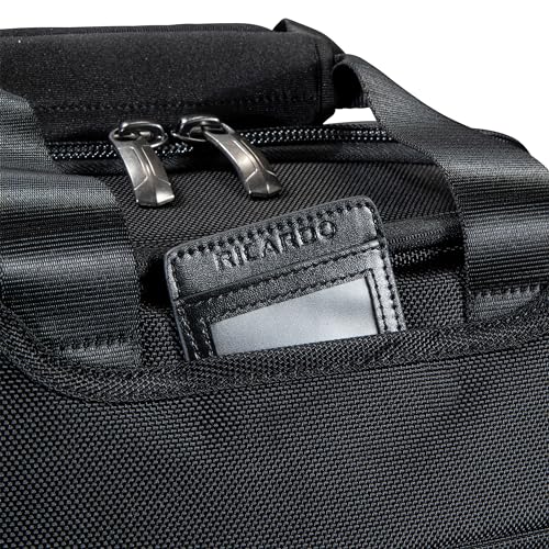 Ricardo Beverly Hills Flight Essentials Softside Deluxe Boarding Bag, Durable Ballistic Nylon Fabric, Water and Stain Resistant, Men and Women, Carry-On Luggage 16-Inches Wide (Black)