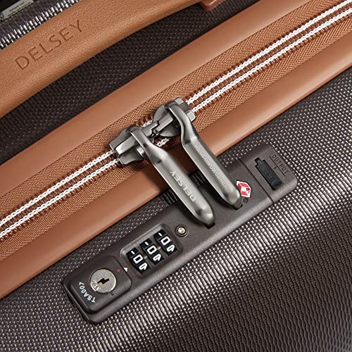 DELSEY PARIS Chatelet Air 2.0 Hardside Luggage with Spinner Wheels, Chocolate Brown, Carry on 19 Inch