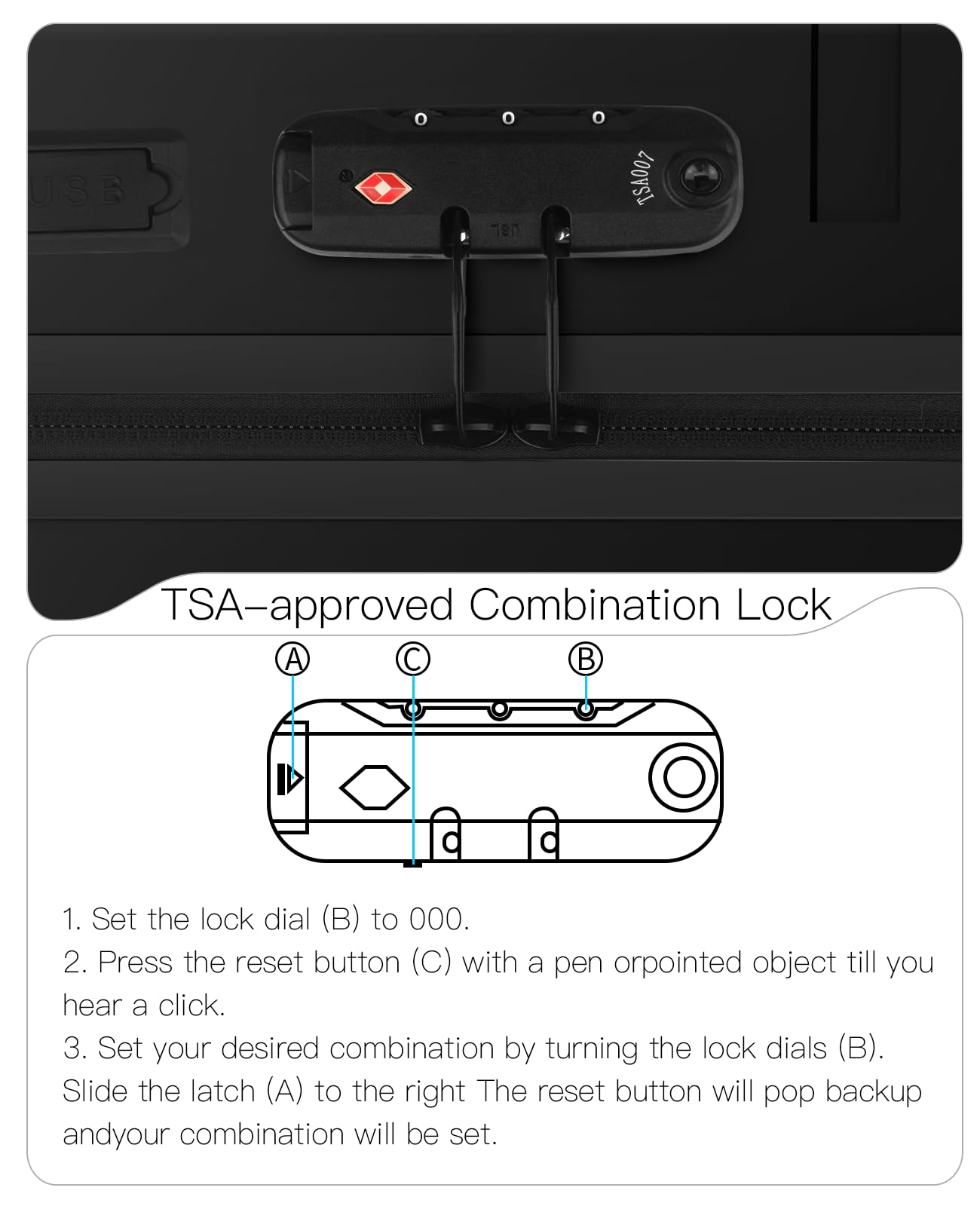 Carry On Luggage Airline Approved 20 Inch Hardside Suitcase with Spinner Wheels, Lightweight PC Rolling Luggage with TSA Lock & USB Charging Port for Travel