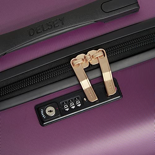 DELSEY PARIS Cruise 3.0 Hardside Expandable Luggage with Spinner Wheels, Plum, Checked 26 Inch Trunk