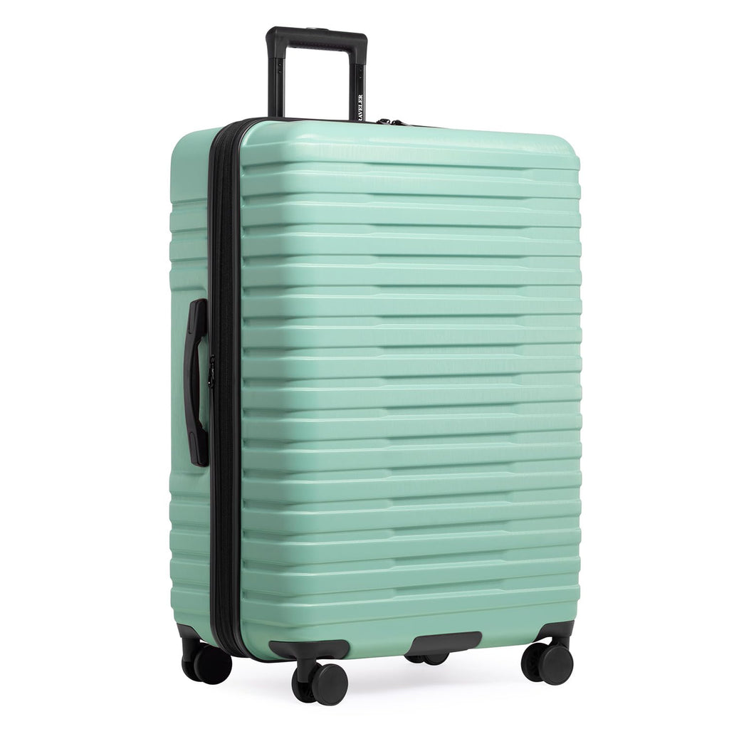 U.S. Traveler Boren Expandable Hardside Rugged Travel Luggage with 8 Spinner Wheels, Mint, Checked-Large 30-Inch