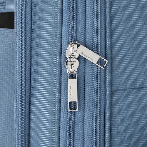 Samsonite Soft-Sided 29-Inch Lightweight Large Checked Expandable Element Suitcase: Durable, 360° Spinner Wheels, Adjustable Telescopic Handle, 2 Front & 1 Side Pocket- Captains Blue