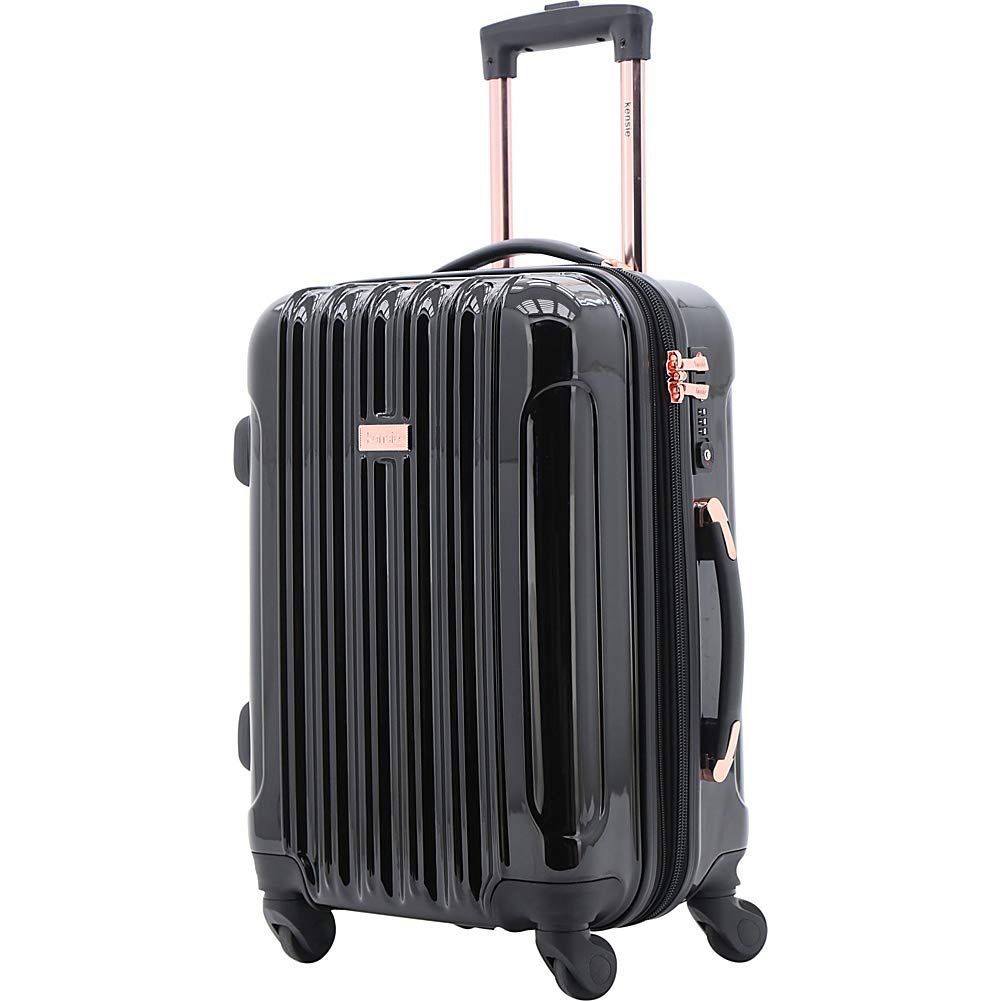 kensie 20" "Alma" Carry-On TSA-Lock Spinner Luggage, Black