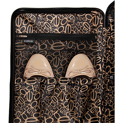 BEBE Women's Adriana 21" Hardside Carry-on Spinner Luggage,Telescoping Handles, Leopard, One Size