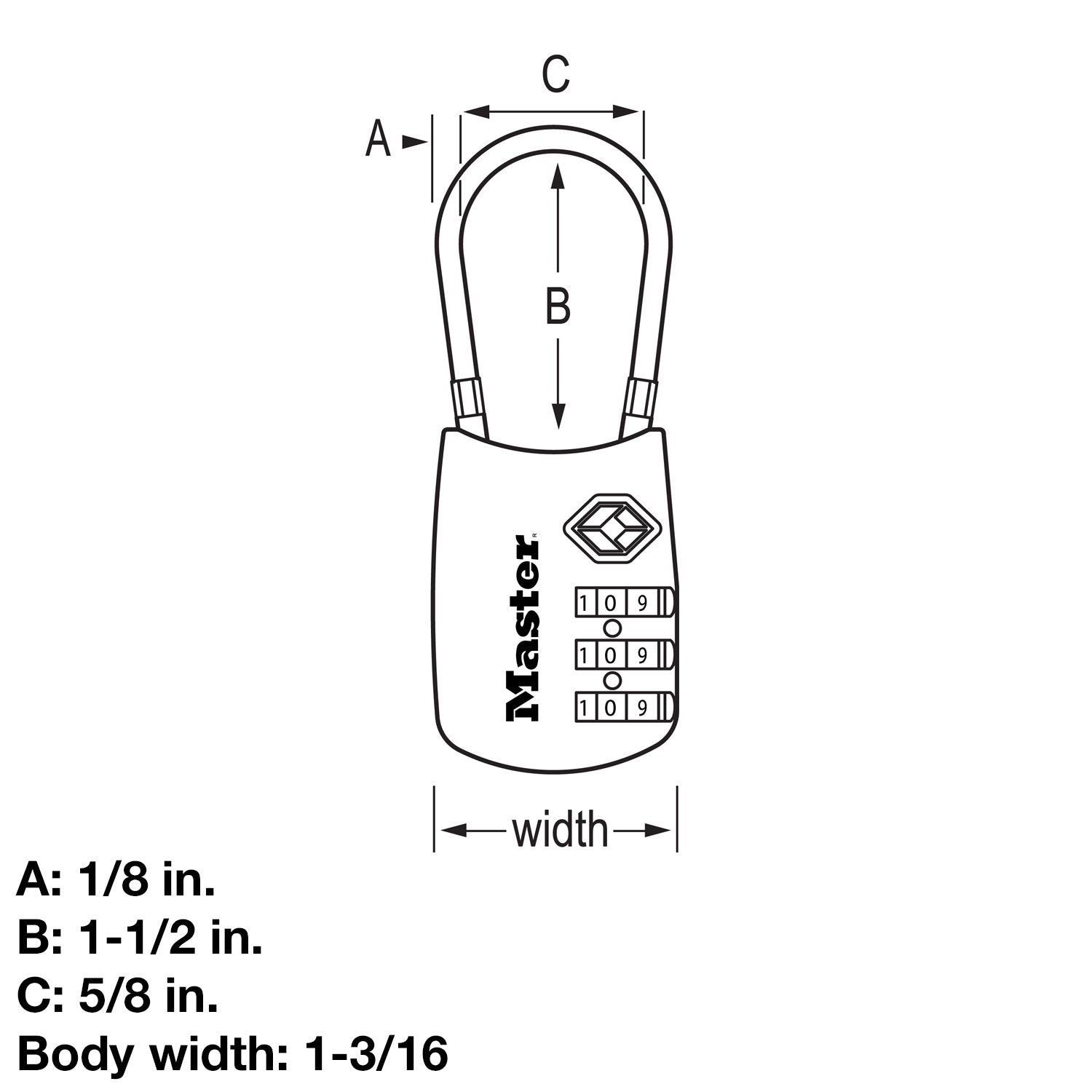 Master Lock 4688D Set Your Own Combination TSA Approved Luggage Lock, 1 Pack, Red