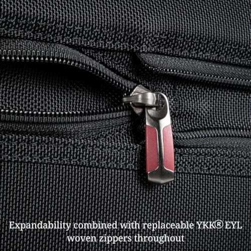 Ricardo Beverly Hills Flight Essentials Softside Expandable Carry-On Travel Luggage with Wheels, Durable Ballistic Nylon Fabric, Water and Stain Resistant, Men and Women, 22-Inch (Black)