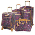 Steve Madden Designer-Gepckkollektion 4-teiliges Softside-Koffer-Set Reise-Set enthlt eine Tragetasche, 50,8 cm Handgepck, 61 cm und 71,1 cm Karierte Koffer, Dark Purple, One Size, Travel