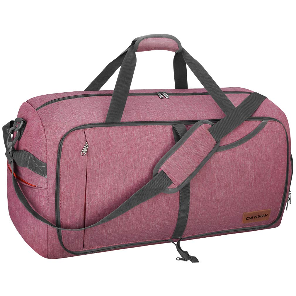 Canway 65L Travel Duffel Bag, Foldable Weekender Bag with Shoes Compartment for Men Women Water-proof & Tear Resistant