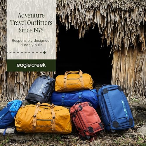 Eagle Creek No Matter What Duffel Bag - Eco Friendly Duffel for Sustainable Travel - Adjustable Shoulder Strap - Multiple Carry Options - Easy to Store - Atlantic Blue - 40L