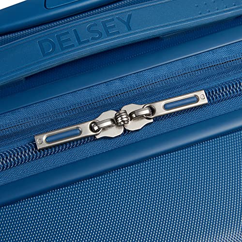 DELSEY PARIS Comete 3.0 Hardside Expandable Luggage with Spinner Wheels, Blue, Checked-Large, 28 Inch