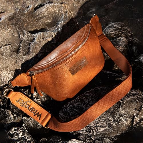 Wrangler Crossbody Bags for Women Large Fanny Packs Bum Bag Travel Belt Bags Sling Purse WG82-194BR