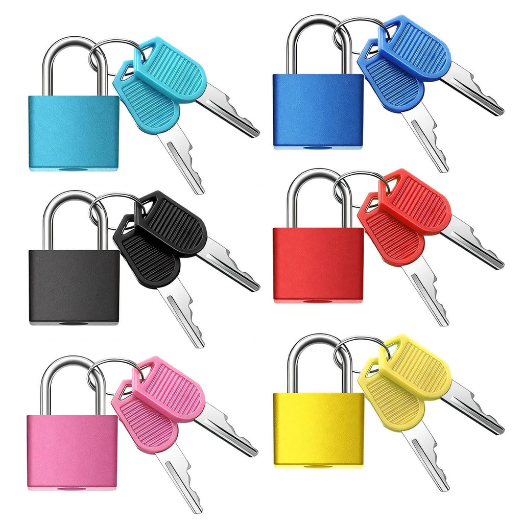 6Pcs Luggage Locks Small Suitcase Locks with Keys Plastic-Covered Mini Padlock for Suitcase Backpack Box Bag