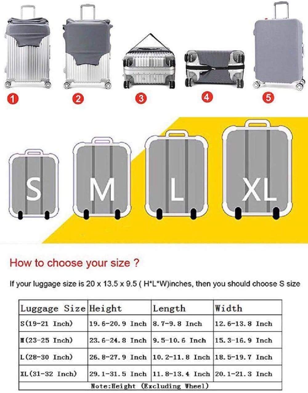 7 - mi Water Resistant Print Trolley Case, Black, Size L: Fit 28 - 30 Inch Luggage