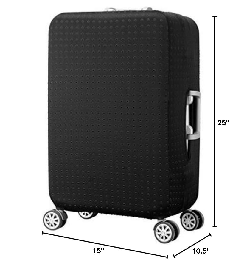 7 - mi Water Resistant Print Trolley Case, Black, Size L: Fit 28 - 30 Inch Luggage