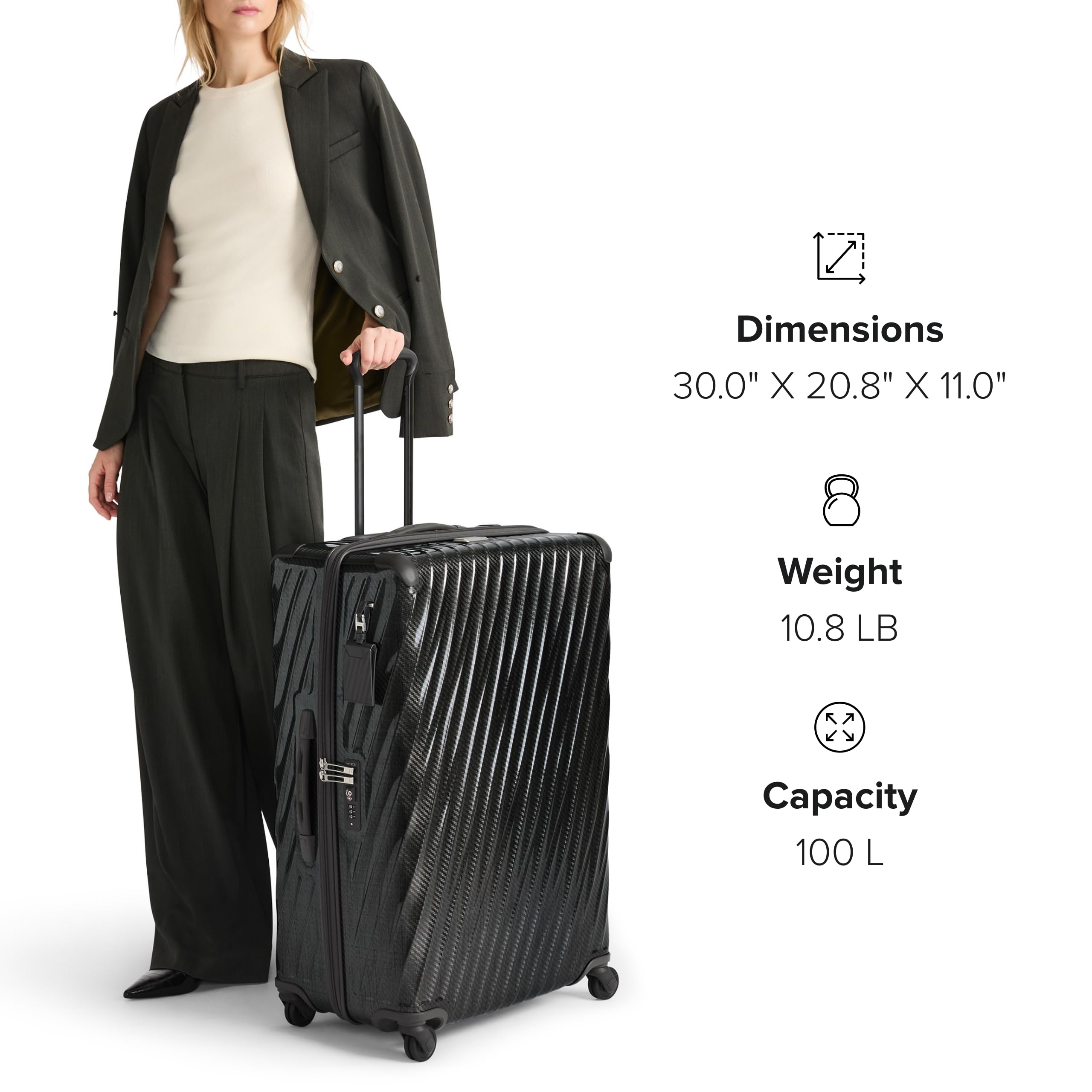 TUMI - 19 Degree Lite 4 Wheel Luggage - Lightweight and Highly Durable, Modern Contour, Hard Shell Men's and Women's Suitcase - 30" Extended Trip Packing Case, Blush