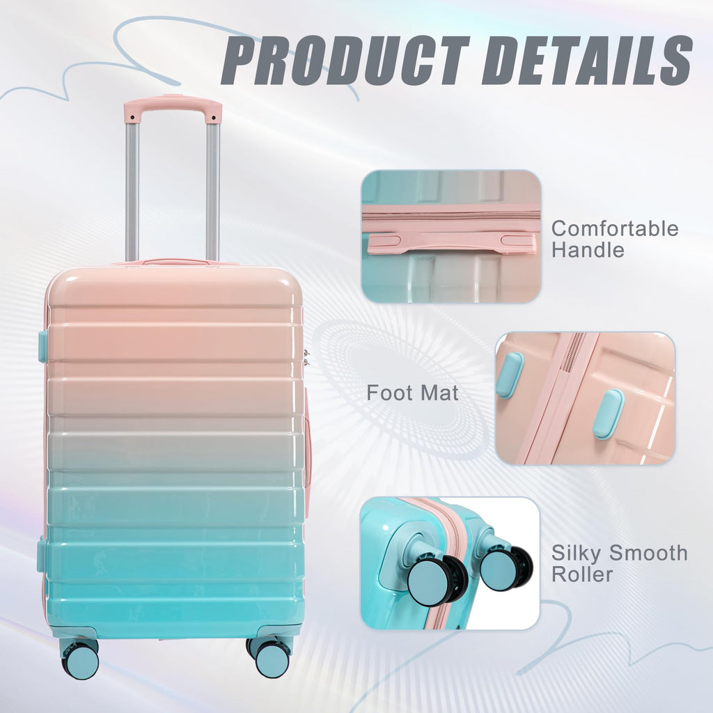Luggage Sets, ABS Hardshell Suitcase Spinner Wheels and Lock