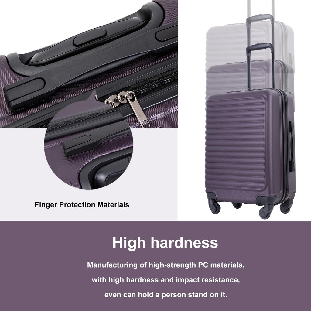Travelhouse Hardshell Carry On Luggage Airline Approved 20" with Spinner Wheel, Hardside Check-on Luggage Suitcase,Small Travel Suitcase for Bussiness Trip and School