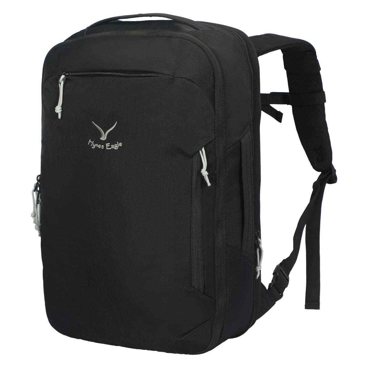 Hynes Eagle TSA Friendly Travel Backpack for Men Women Carry on Backpack 40L Flight Approved Laptop Backpack for 17 inches Compressible Weekender Bag Overnight Backpack Jet Black