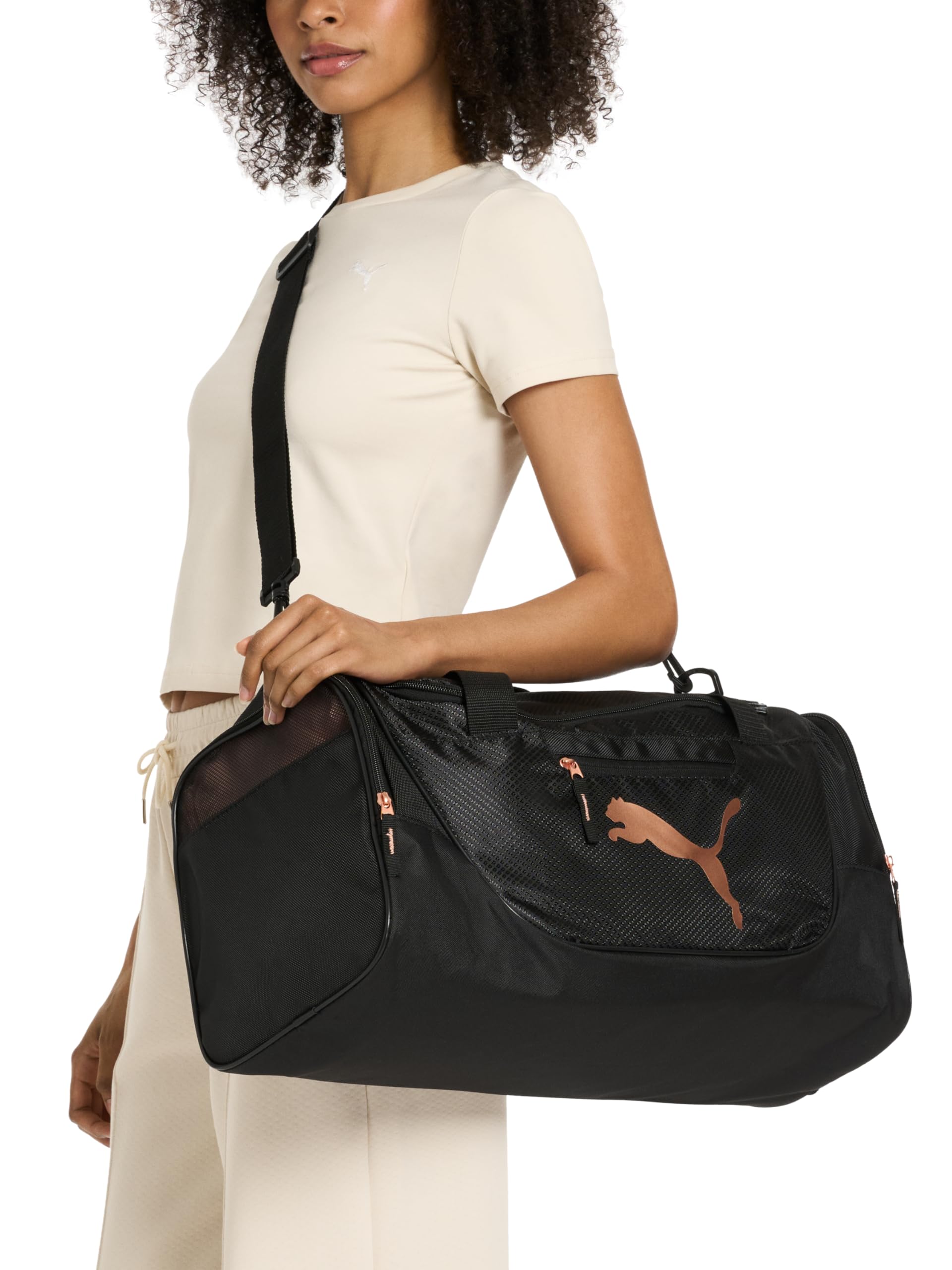 PUMA womens Evercat Candidate duffel bags, Black/Rose Gold, One Size US