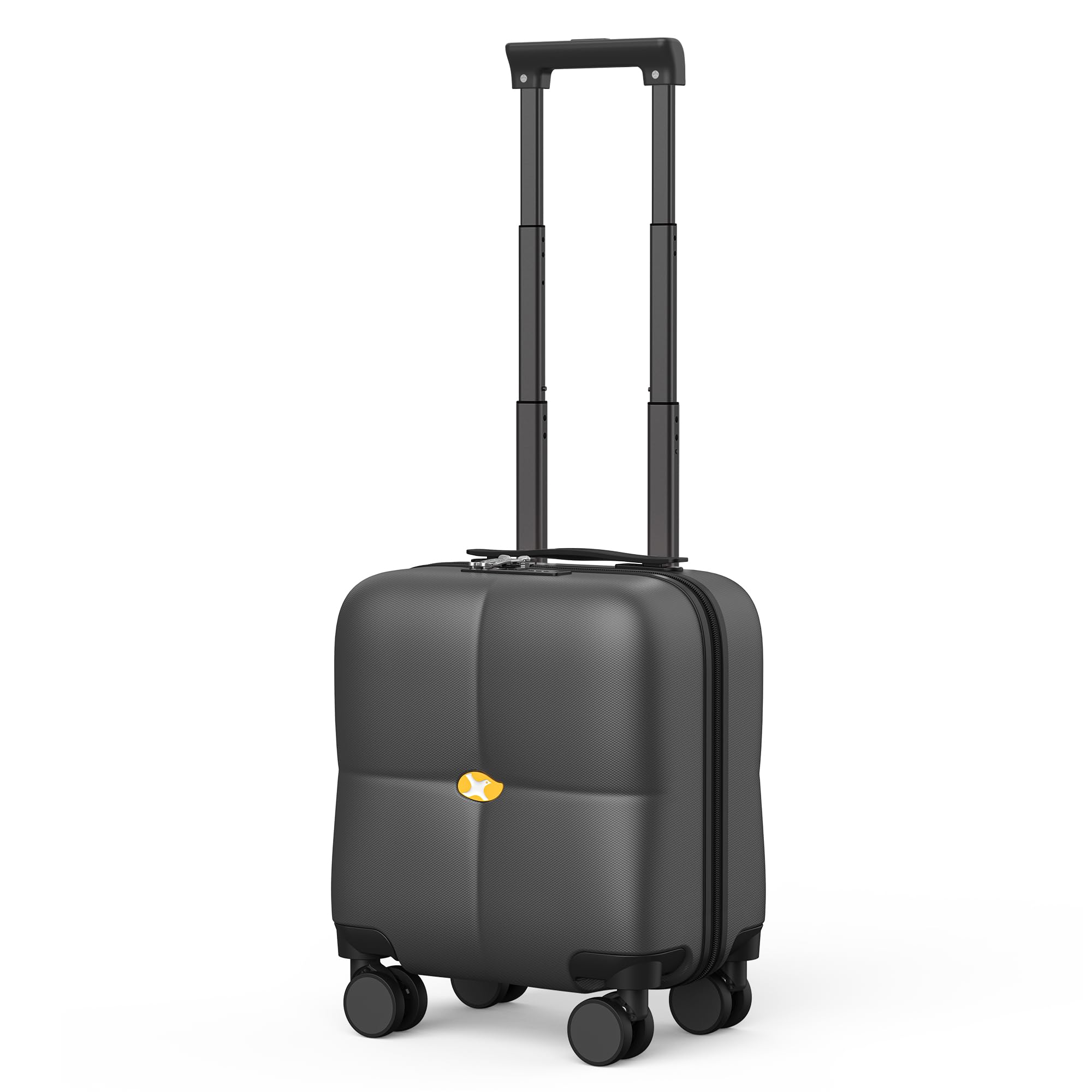 MGB 14 Inch Underseat Carry On Luggage with Wheels Free Boarding Personal Item Suitcases with TSA-Approved Hardshell Lightweight Carry On Bag for Short Travel, Charcoal Grey