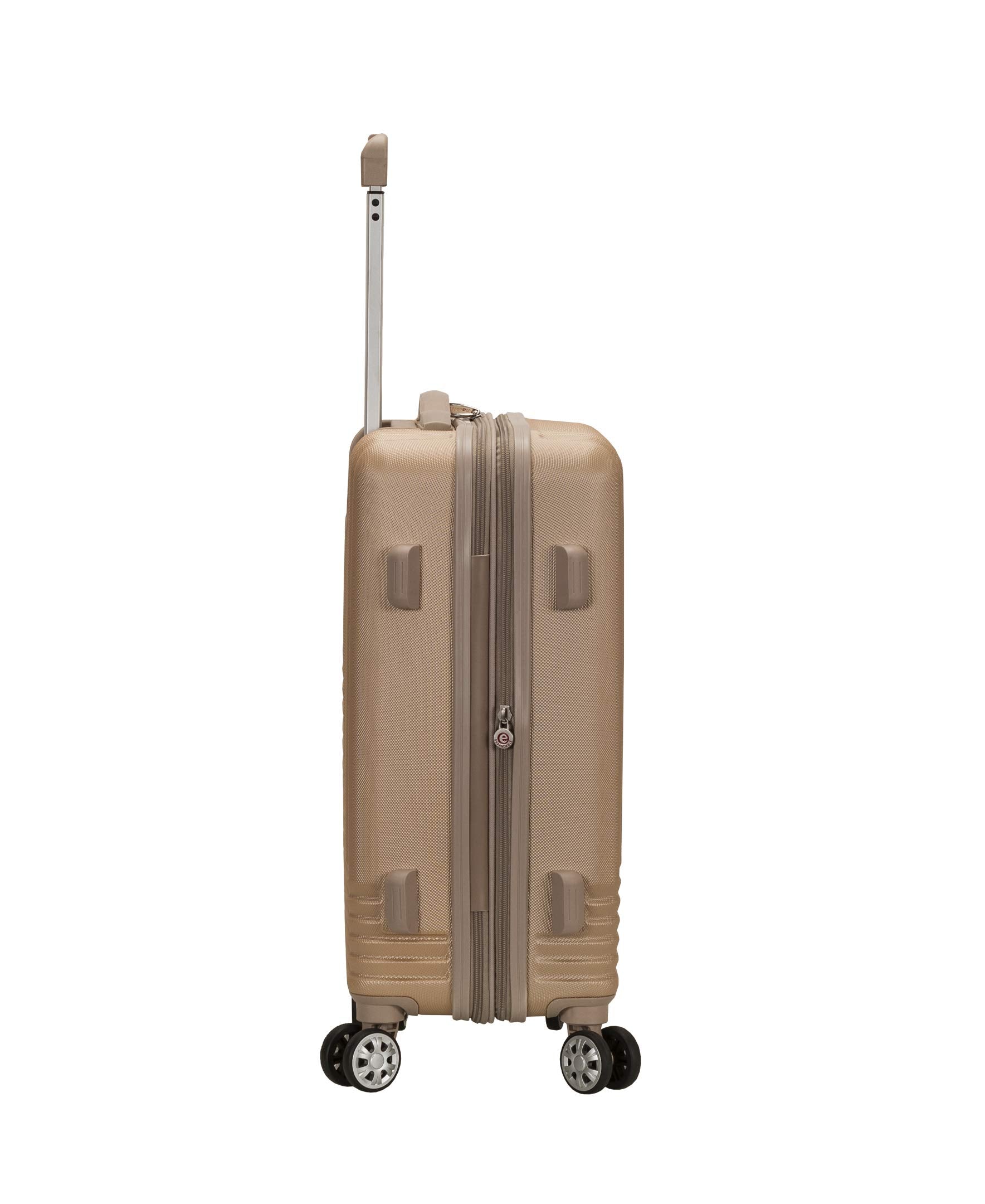 Rockland Star Trail Hardside Spinner Wheel Luggage, Champagne, Carry-On 20-Inch