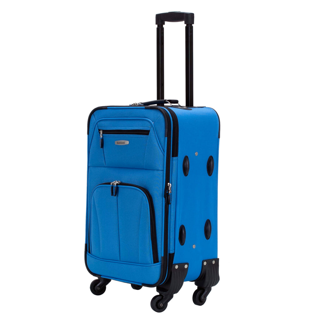 Rockland Pasadena Softside Spinner Wheel Luggage, Blue, Carry-On 20-Inch