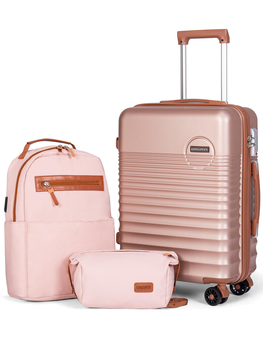 CONCEPTEN Carry On Luggage 22x14x9 Airline Approved, 20-inch Hard Shell Suitcases with Wheels, ABS Lightweight Carry on Suitcase with TSA Lock