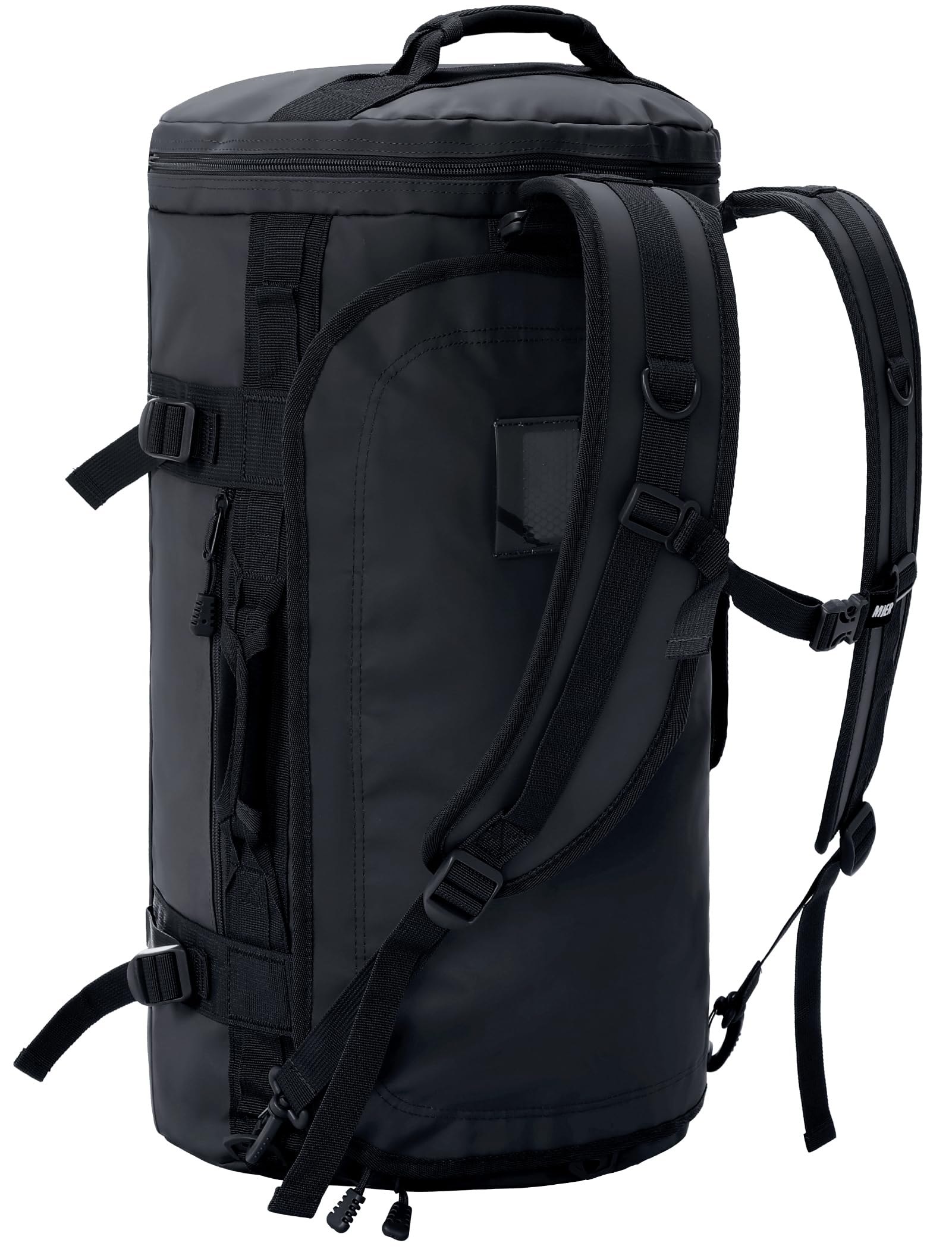 MIER Large Duffel Backpack Sports Gym Bag with Shoe Compartment, Heavy Duty and Water Resistant, Black, 45L