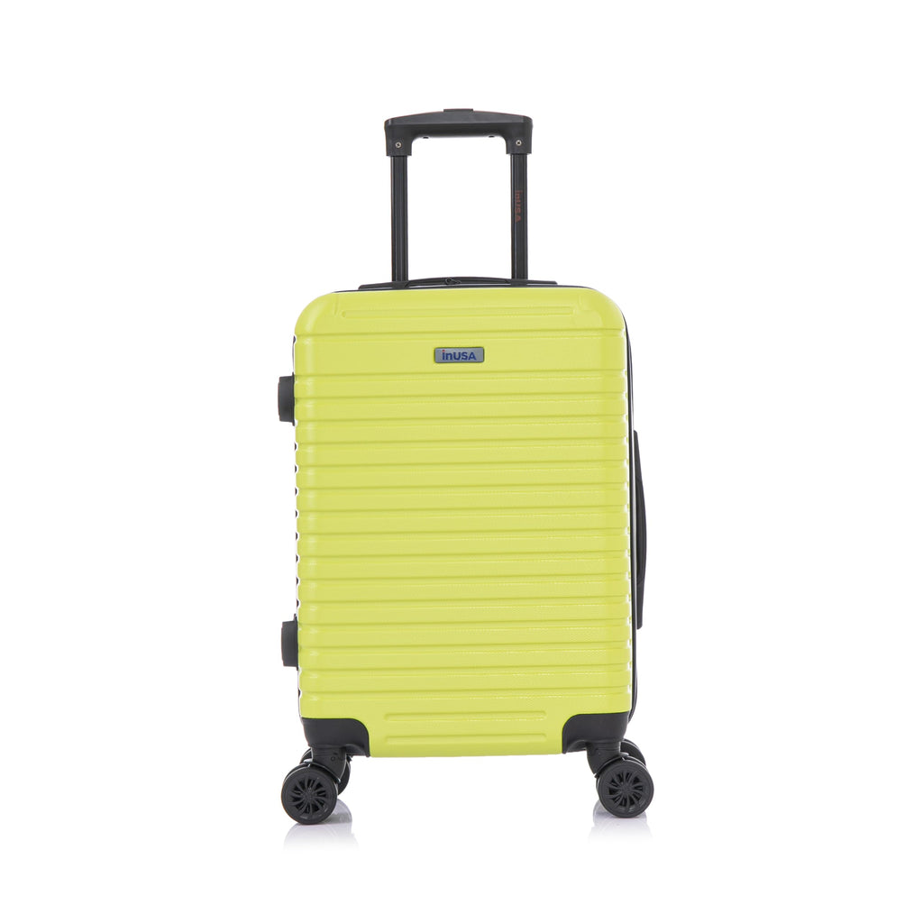 InUSA DEEP Luggage with GEL Handle | Spacious Traveling Suitcases, Travel Suitcase with Dual Spinner Wheels and Studs | 20 Inch Carry On Hardside Luggage | Green