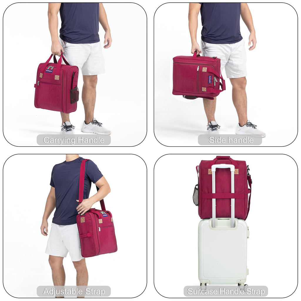 17X13X8 Inches JetBlus Airlines Personal Item Under Seat Duffel Bag Suitable for Major Airlines Including Spirit, Jetblue, Frontier, and American - Duffel Bag Design (Pink)