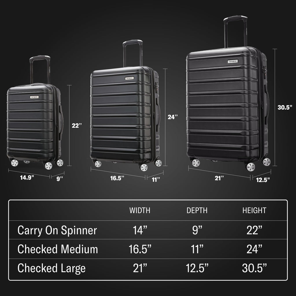 Samsonite Omni 2 Hardside Expandable Luggage with Spinner Wheels, 3-Piece Set (19/24/28), Icy Lilac